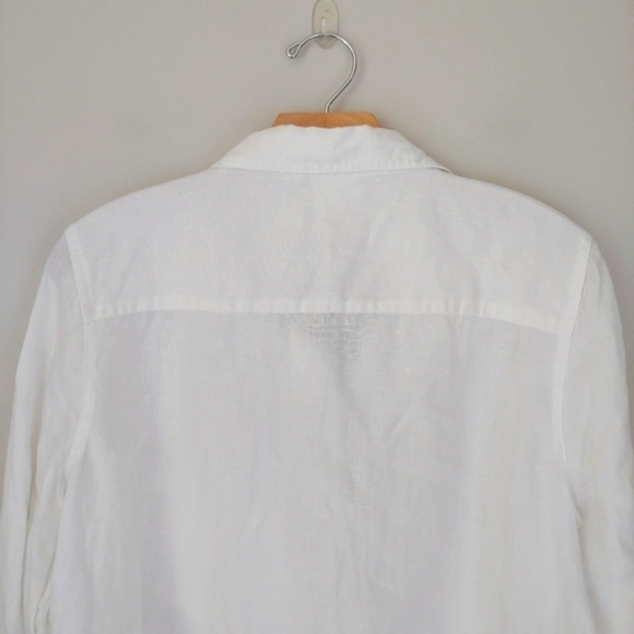 Diane Gilman Linen Button Down Shirt White Size Large - Picture 6 of 12